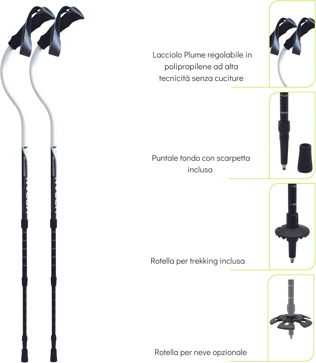 N&amp;W CURVE | Teleskop-Wanderstöcke Ergocurve 900 Urban Faltbar mit 3-Stufen-Schliessung – Wanderstock