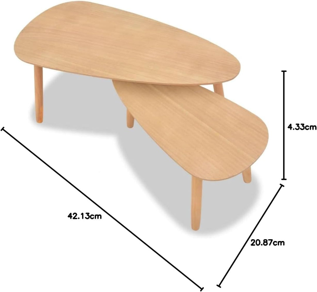 vidaXL 2X Kiefer Massiv Beistelltisch Satztisch Kaffeetisch Couchtisch Tisch Braun, Braun
