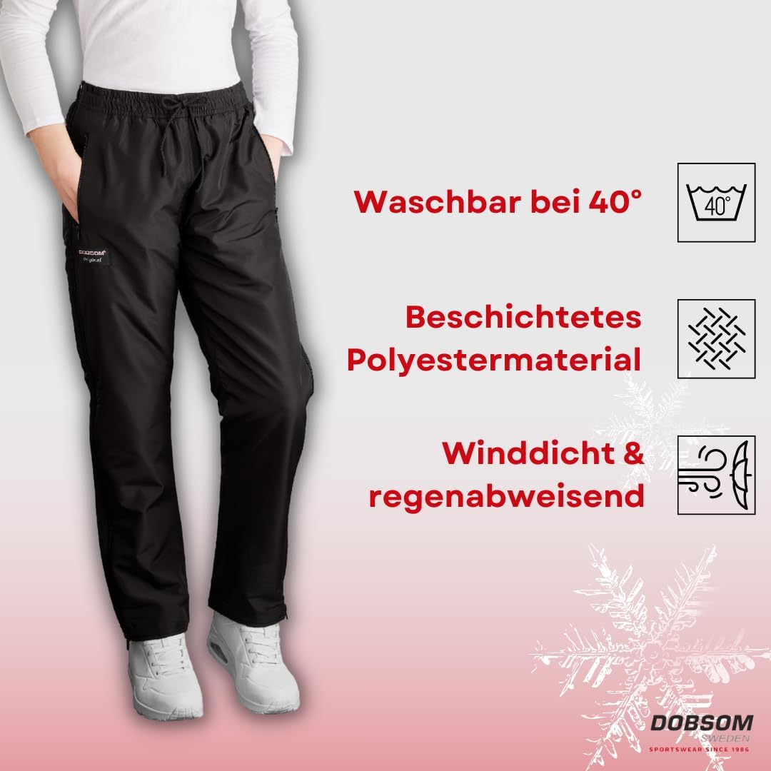 Dobsom Comfort Reha Hose für Kinder gefüttert I Kinderhose mit durchgehendem seitlichen Reissverschl