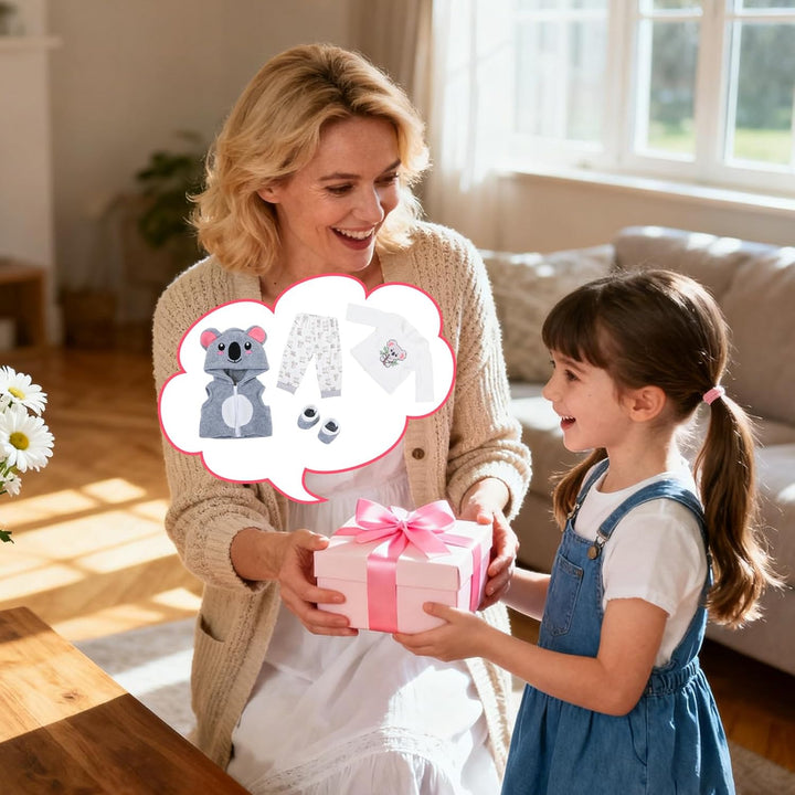 4 Stück Puppenkleidung für 14-18 Zoll Puppen, Tier Koala Kleidung Outfits 43cm mit Kapuzenweste Klei