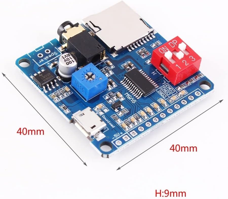Sprachwiedergabe-Modul, MP3-Player UART I/O Trigger Verstärker Klasse D 5W Serial Port Control Playb