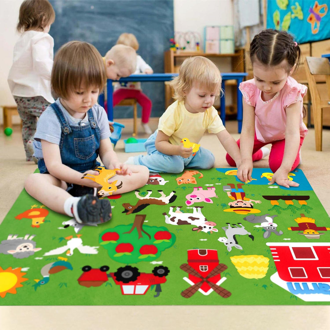 WATINC Montessori Spielzeug Lernspielzeug Kinderspielzeug Filz Farm Story Board Set Vorschule Nutzti