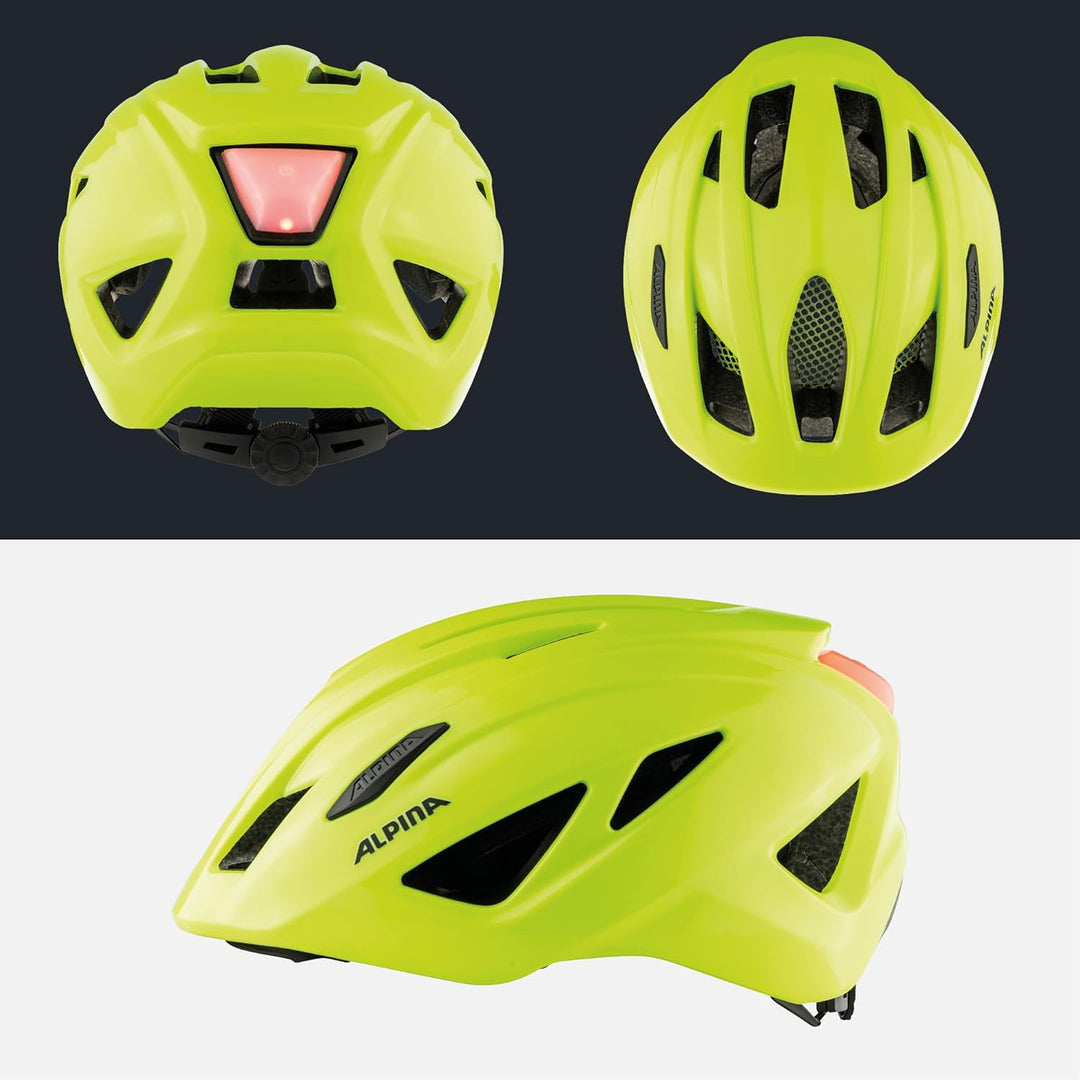 ALPINA PICO FLASH - Beleuchteter, Leichter & Bruchfester Fahrradhelm Mit Fliegennetz Für Kinder be v