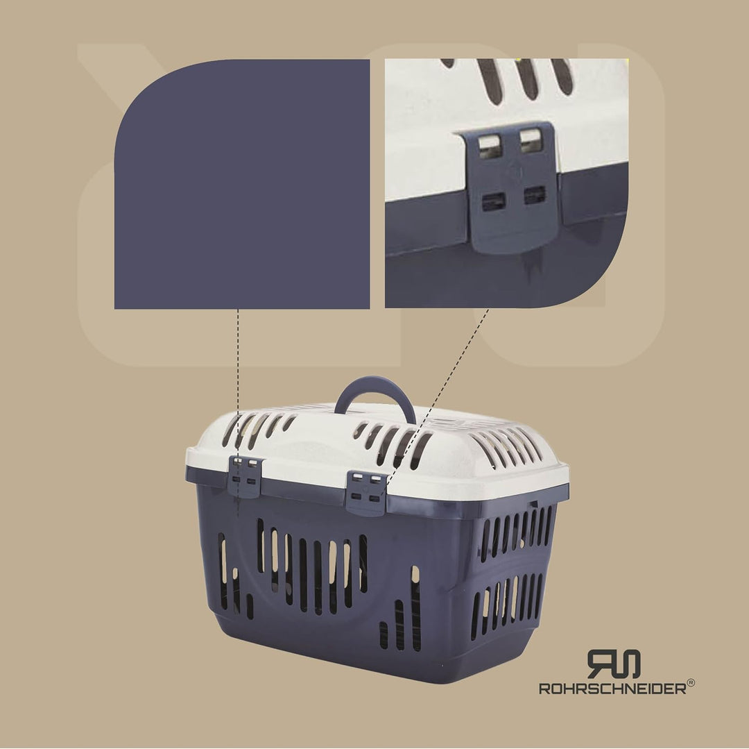 Rohrschneider Katzen Transportbox | Transportbox Katze | Transportbox mit Griff| Katzenbox | Transpo