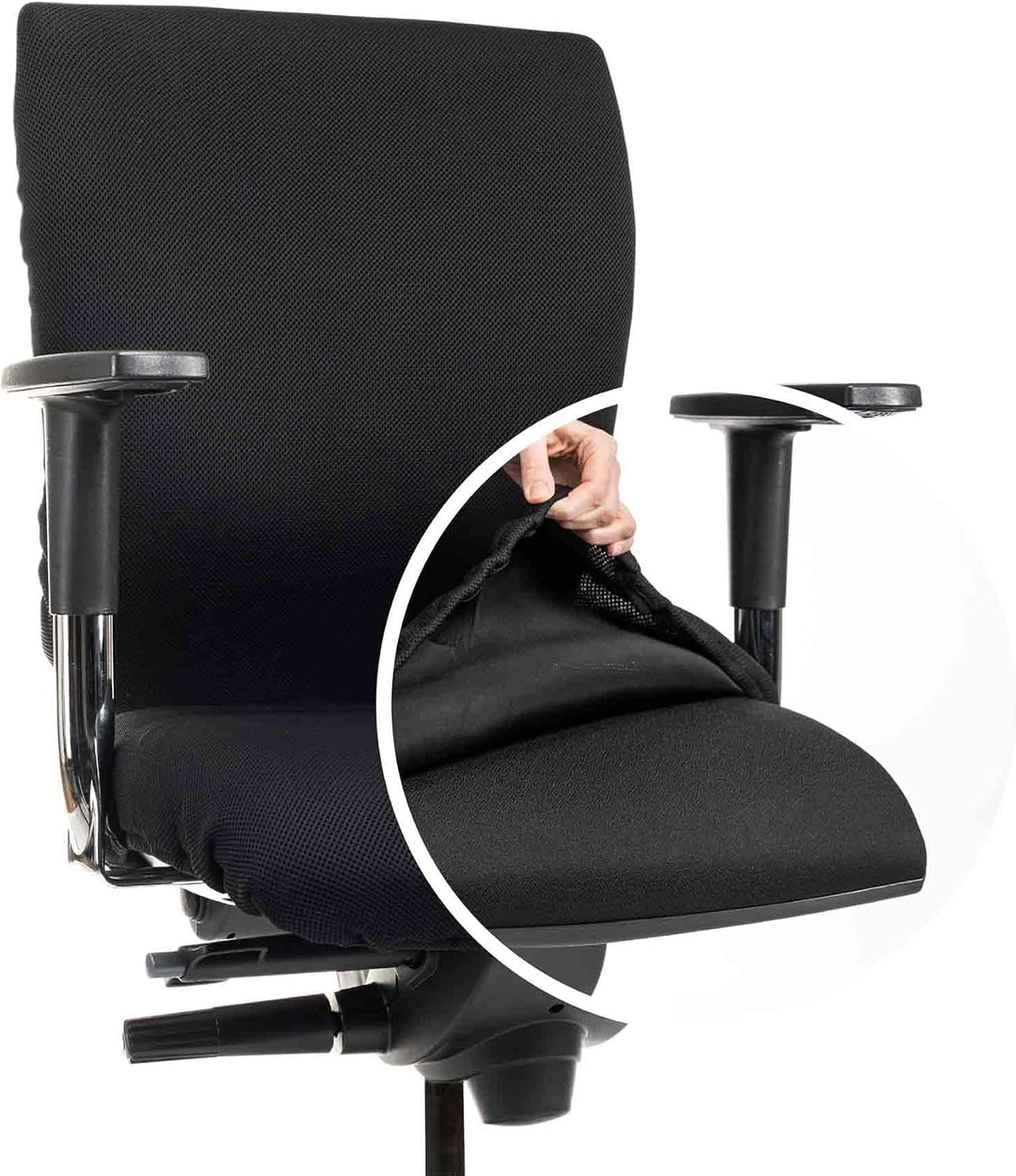 Bürostuhlbezug für die SITZFLÄCHE (Grösse Standard) - Sitzflächengrösse ca. 40-52 cm Breite und ca.