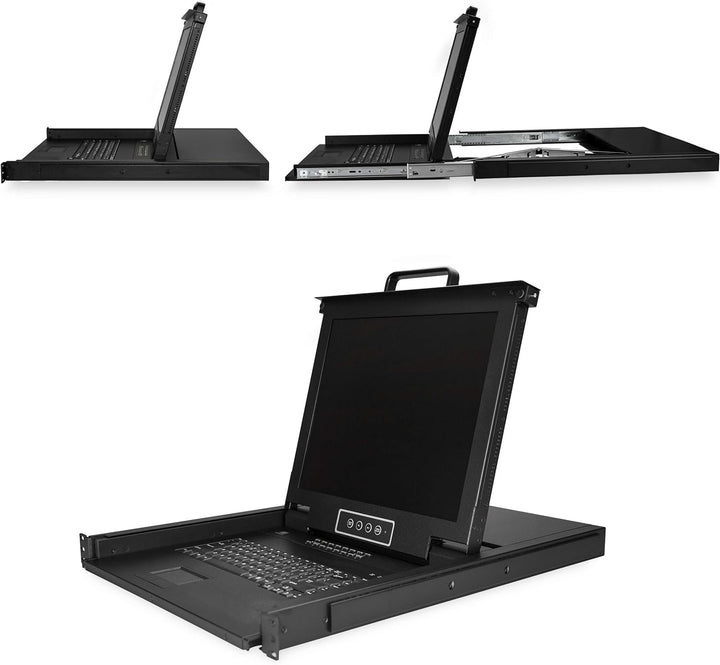 StarTech.com 16 Port Rack KVM Konsole mit 1,8 m Kabeln - US Tastatur(QWERTY), Integrierter KVM Switc