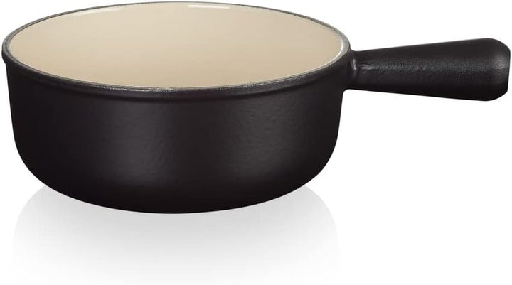 Le Creuset Caquelon aus Gusseisen, 22 cm, 2,6 Liter, Schwarz matt, 20007220002460 Schwarz Matt 22 cm