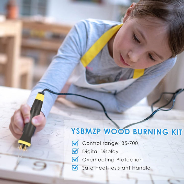 Trsaow Brandmalerei-Set aus Holz, Brandmalerei, 60 W, mit 33 Lötspitzen, LCD-Display, einstellbare T