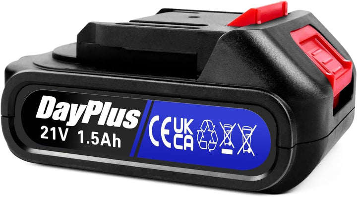 DayPlus Rasentrimmer & Freischneider 300W - 15,5cm maximale Schnittbreite - 21V 1500mAh Akku, 10000R