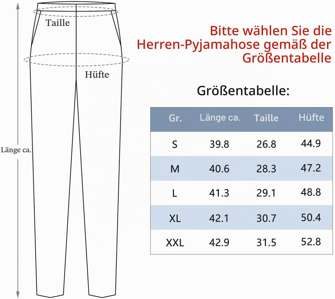 2er Pack Herren Schlafanzughose Baumwolle Pyjamahose Herren Lang Pyjamahose Karierte Nachtwäsche L 0