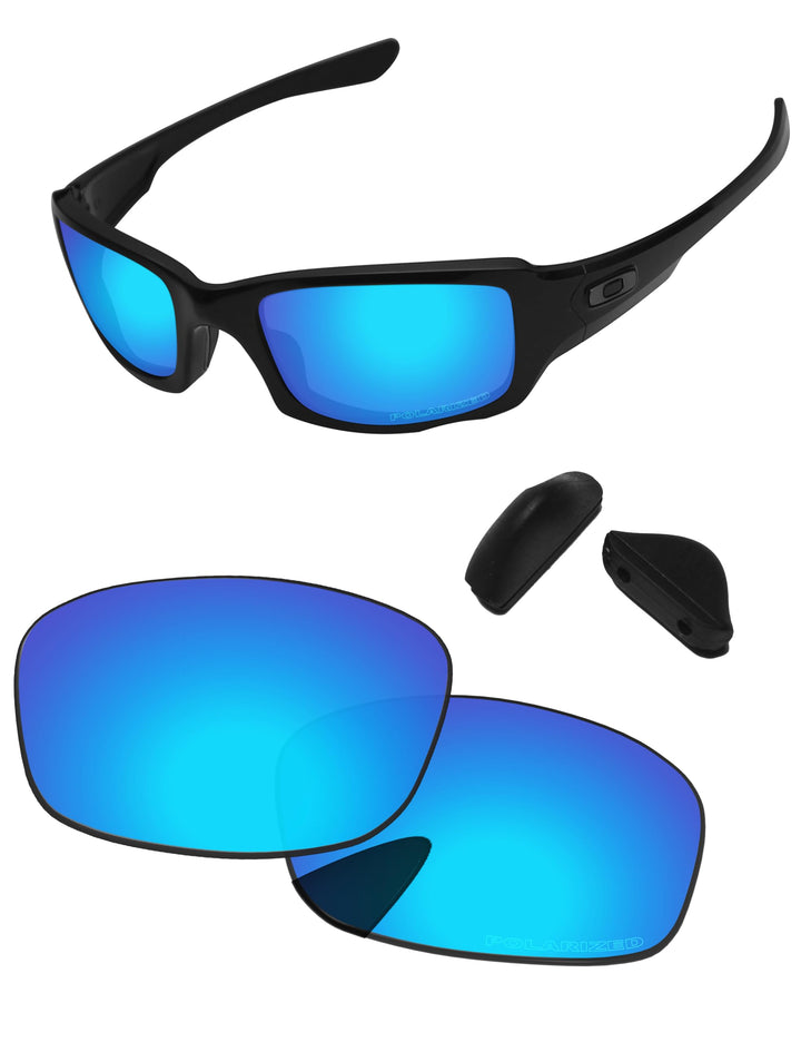 PapaViva Ersatzlinsen für for Oakley Fives Squared Ice Blue - Polarized, Ice Blue - Polarized