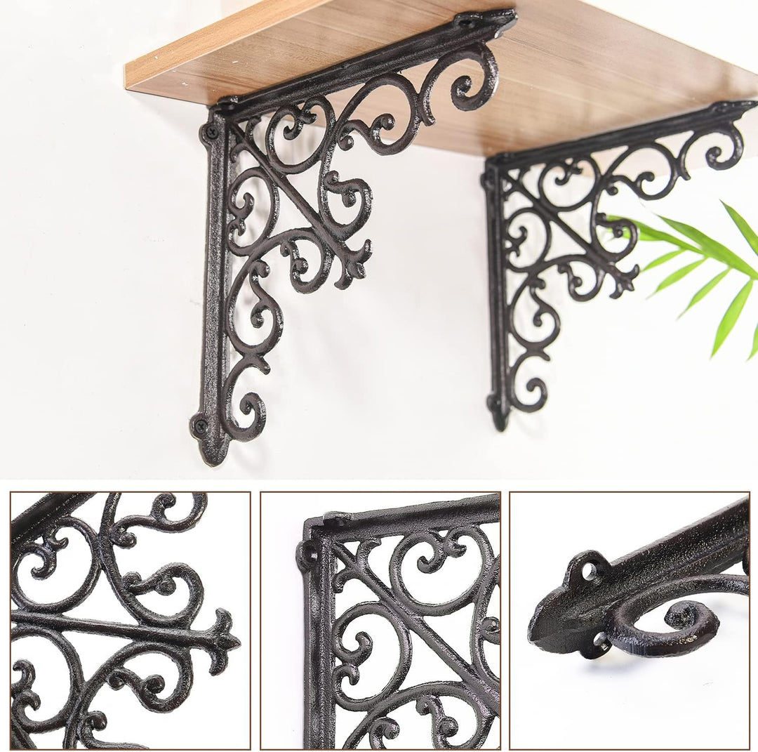 Sungmor Regalhalterungen aus Gusseisen, Wandmontage, robust und stabil, 90 ° rechtwinklig, Wandplatt