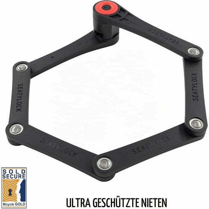 Voxom Fahrradschloss Foldylock Forever Faltschloss 90 cm gehärteten Stahlgliedern Rahmenhalterung So