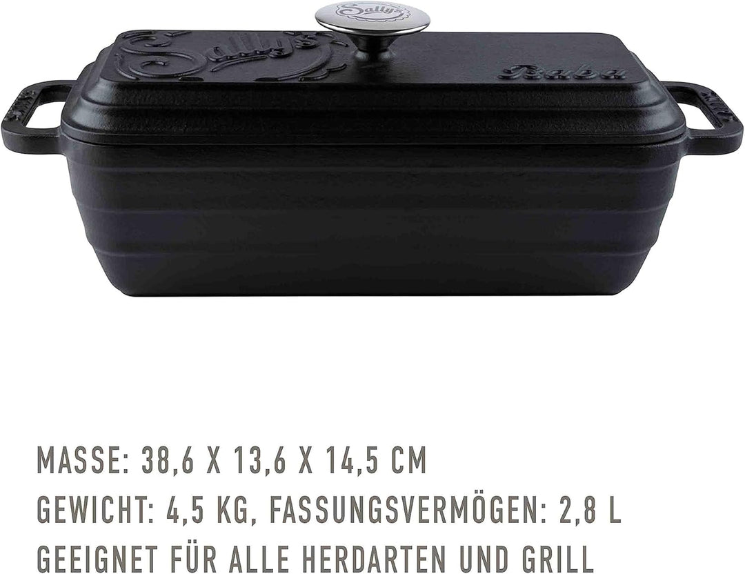 Sallys Gusseisen Brot- Backform Baba (Carbon Black), Carbon Black