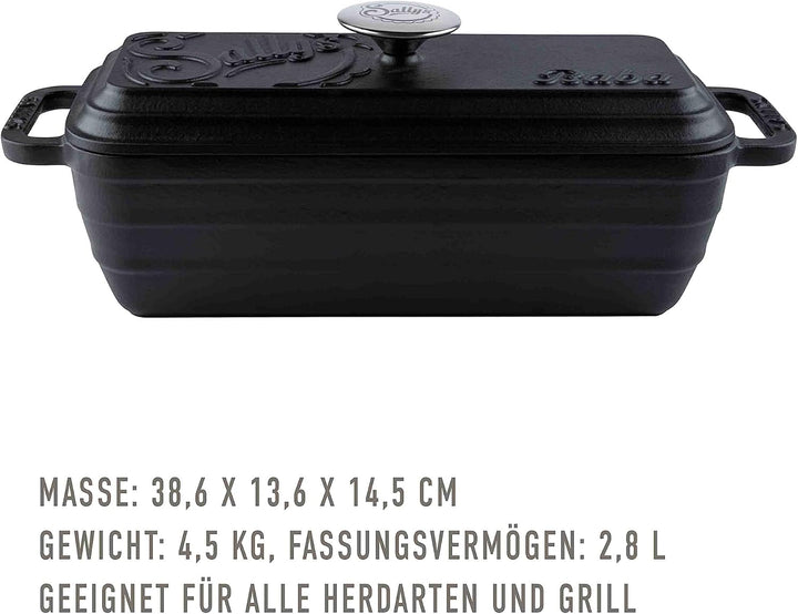 Sallys Gusseisen Brot- Backform Baba (Carbon Black), Carbon Black