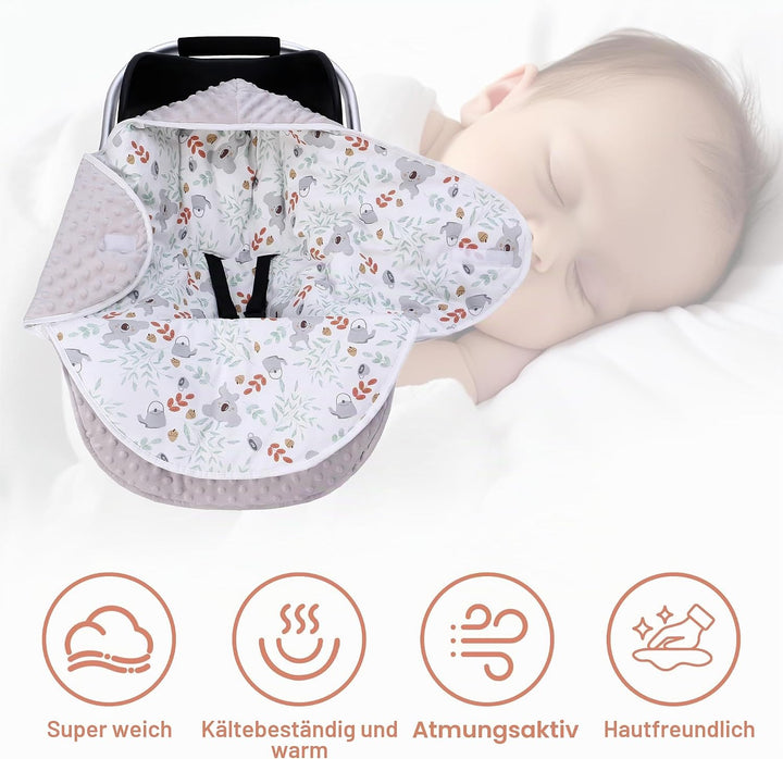 Einschlagdecke Babyschale für Winter Buggy Universal Fusssack Babydecke Baumwolle Baby Pucksack für