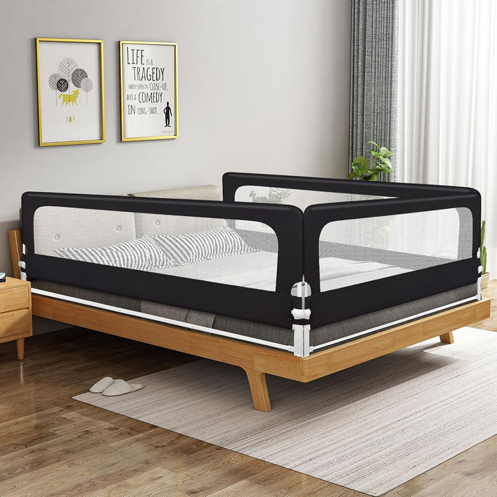 Bettgitter für Kinder, tragbar, Bed Rail, Kleinkinderbett, Zubehör für Jungen und Mädchen (Schwarz,