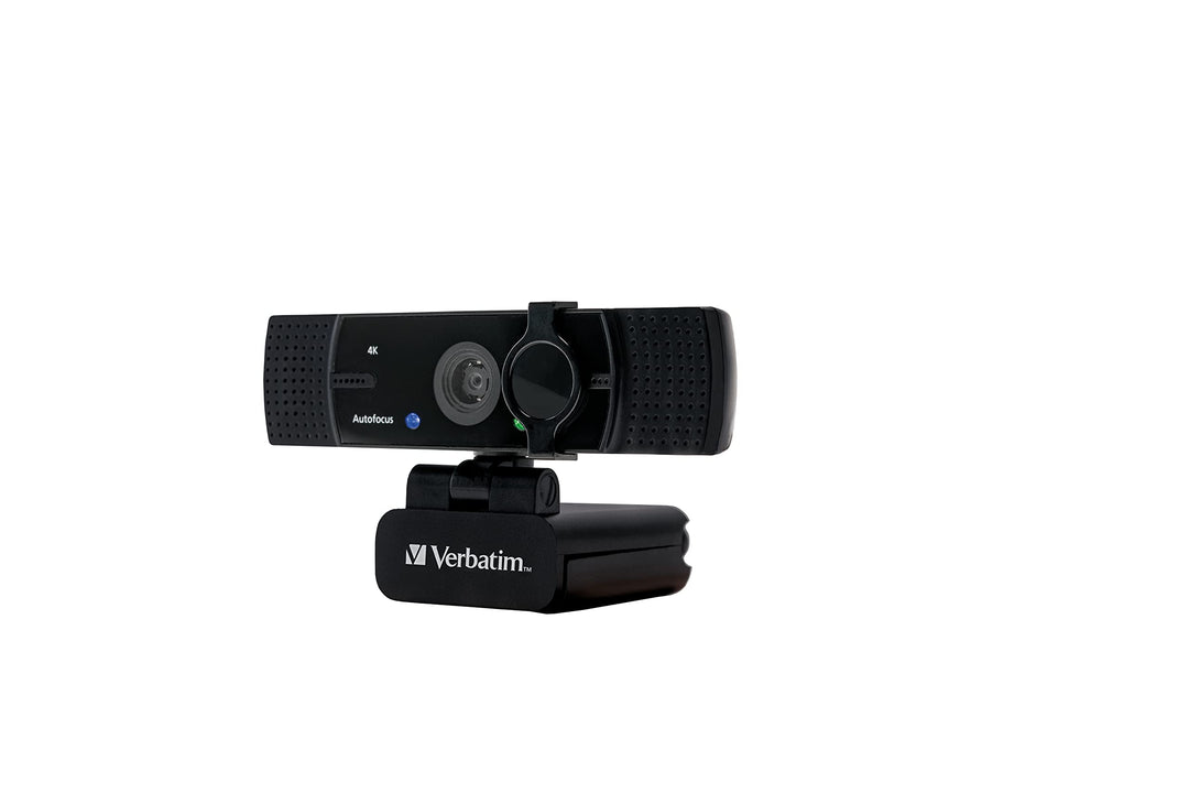 Verbatim Webcam mit Dual-Mikrofon, externe Kamera für Computer oder Laptop mit Ultra HD 4K Autofokus