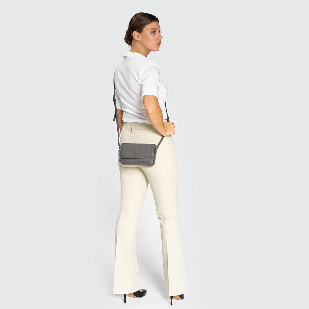 Lazarotti Bologna Leder Umhängetasche Damen | verstellbarer Schulterriemen | mittelgrosse Crossbody