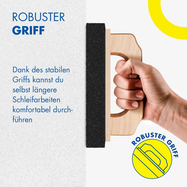 Zische Rutscher Schleifstein mit Griff 200x100x30 mm - für Beton- und Estrichoberflächen - robuster