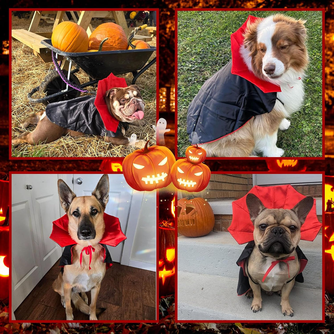 GOYOSWA Hund Halloween Kostüme, Hund Vampir Umhang Kostüm Hund Teufel Kostüm Hund Vampir Umhang Umha