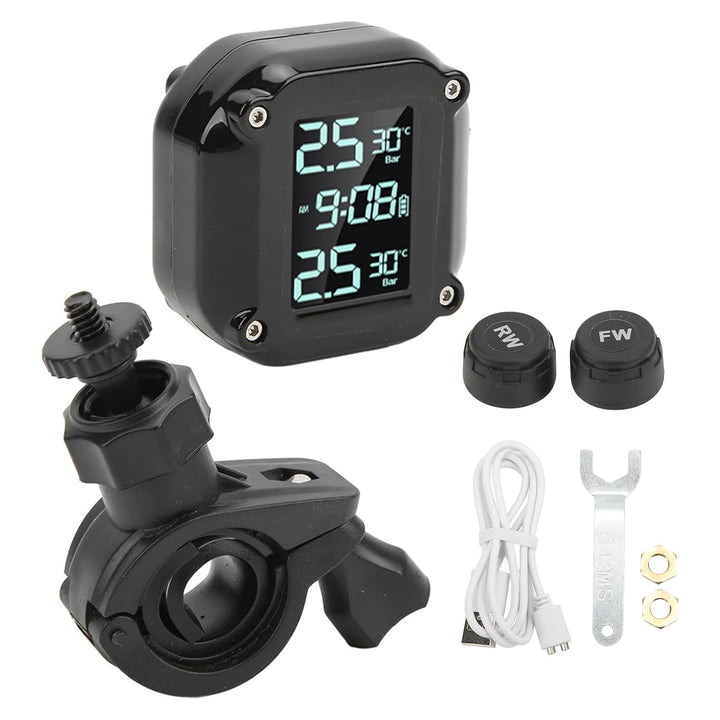 Leapiture Motorrad-TPMS-Reifendruckkontrollsystem Motorrad-Reifendruckkontrollsystem mit 2 Sensoren