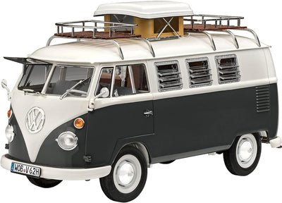 Revell 7674 Volkswagen VW T1 Bulli Camper, Campingbus zum Selberbauen 1:24, 18 cm Zubehör,