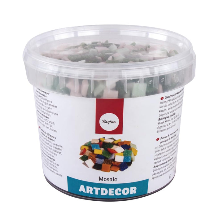 Rayher Hobby Rayher Artdecor Mosaik Mix 1x1cm, ca.1300Stück, Dose 1kg , Grün-Töne, 1453013 Grün 1x1