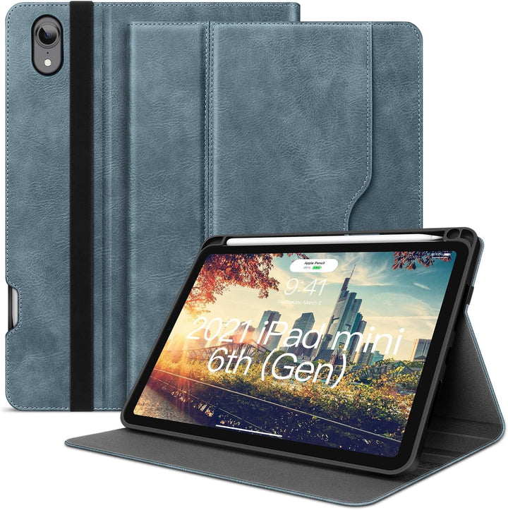 HOLIMET Hülle für iPad Mini 7 2024 (A17 Pro), iPad Mini 6 Hülle 2021 mit Stifthalter 8,3 Zoll PU Led