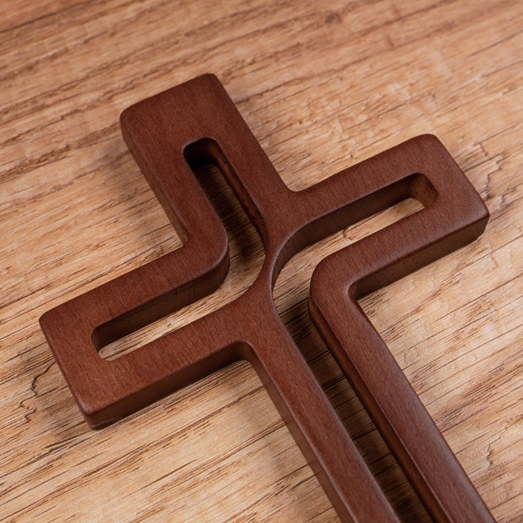 Drewniane Krzyże Hängendes Kreuz aus Buchenholz Modern Wandkreuz Kruzifix Glatte Oberfläche Hängend