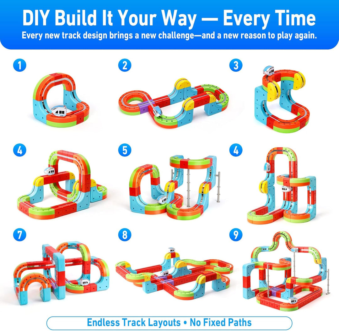 Electric Train Set for Kids with Anti-Gravity Magnetic Floating Tracks, Children's Electric DIY Rail