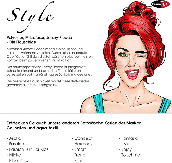 CelinaTex Style Bettwäsche 200 x 220 cm 3teilig Mikrofaser Fleece Bettbezug America Streifen Sterne