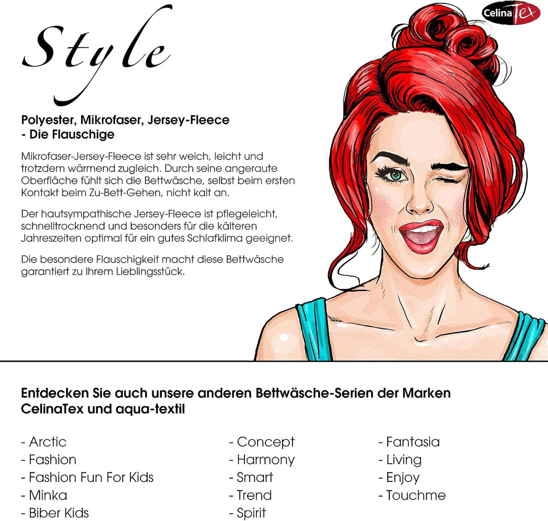 CelinaTex Style Bettwäsche 200 x 200 cm 3teilig Mikrofaser Fleece Bettbezug Daniela Streifen schwarz