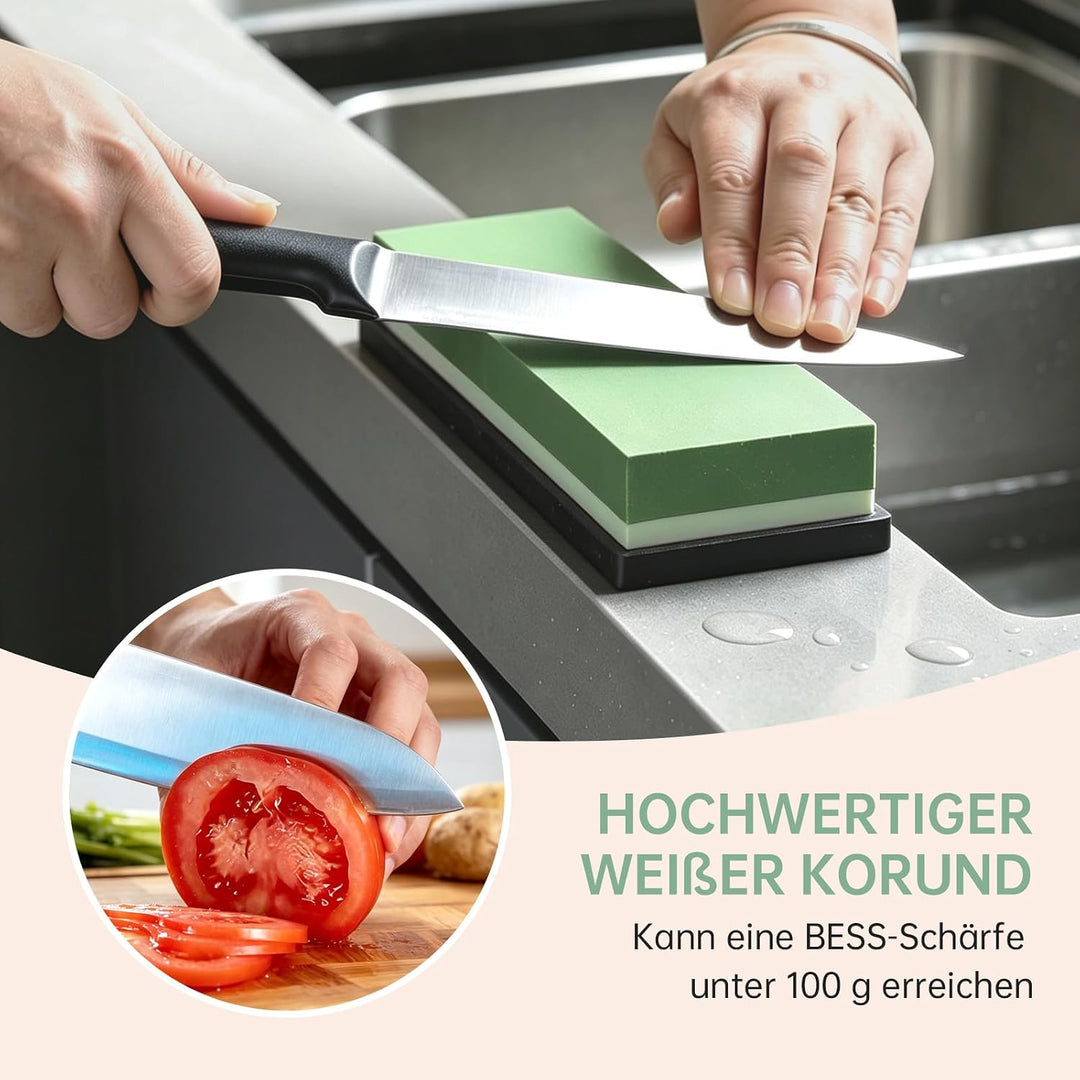 Schleifstein Set für Messer，whetstone mit 4 Körnung（400/1000 3000/8000）zum Schärfen von Messern，shar