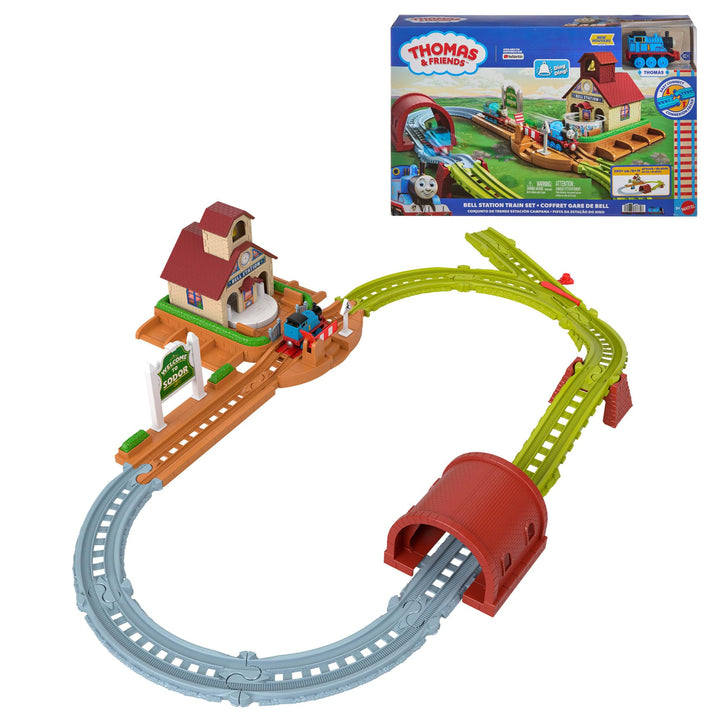 Thomas &amp; Friends Glockenstation Spielset und Schiebebahn | Enthält 1 Lok und Schiene, Details: Glock