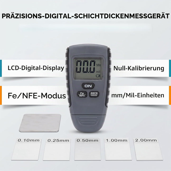 Greensen Schichtdickenmessgerät mit Hintergrundbeleuchtung LCD Anzeige, Auto Lackschichtenmesser für