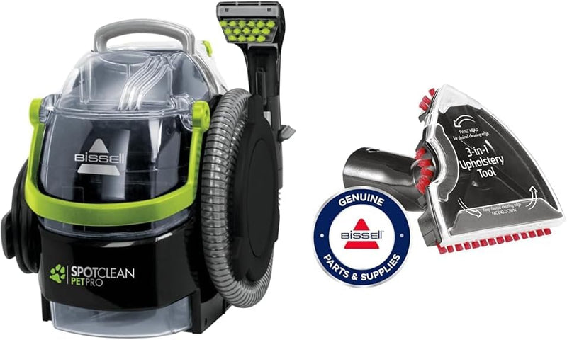 BISSELL 15585 SpotClean Pet Pro Portable, Schwarz/Grün, 750 W, 84 Dezibel + 3-in-1 Stufen-und Polste