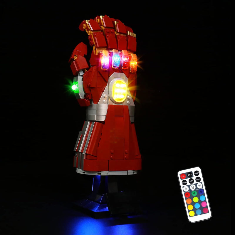 Led Licht Set für Lego Nano Handschuh Bausatz zum Sammeln, RGB-Fernbedienung Led Beleuchtungs Set fü