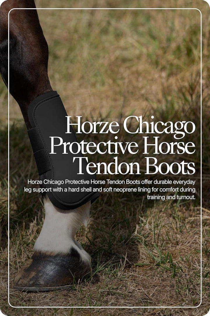 HORZE Pferde Gamaschen Chicago, Hartschalen-Gamaschen für Pferde, abwaschbar