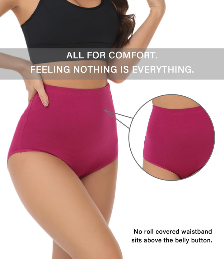 wirarpa Unterhosen Damen Baumwolle Unterwäsche Super Hohe Taille Frauen Slips 4er Pack 7XL Mehrfarbi