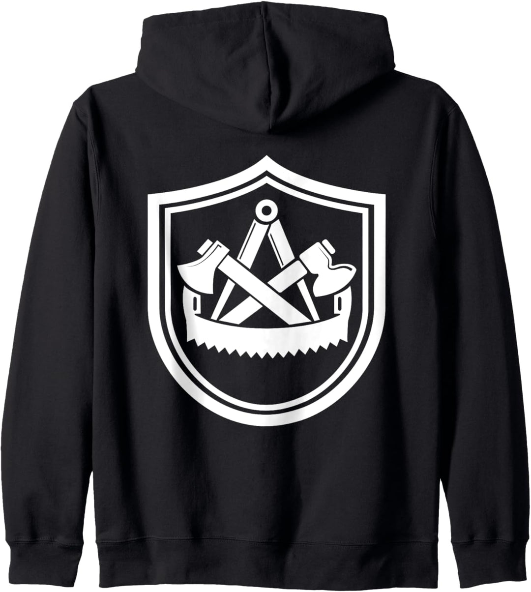 Zimmermann Zimmerer Wappen Schild Zunftzeichen Kapuzenjacke