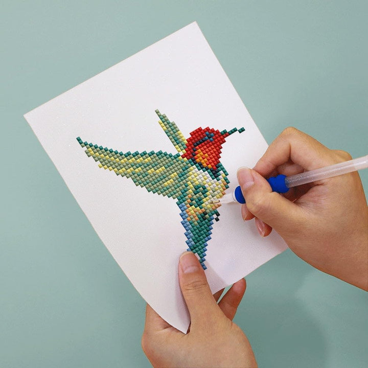 Figured'Art Mini Serie Diamond Painting Erwachsene - Buntes Vogelparadies - Premium-Box mit 12 Stück