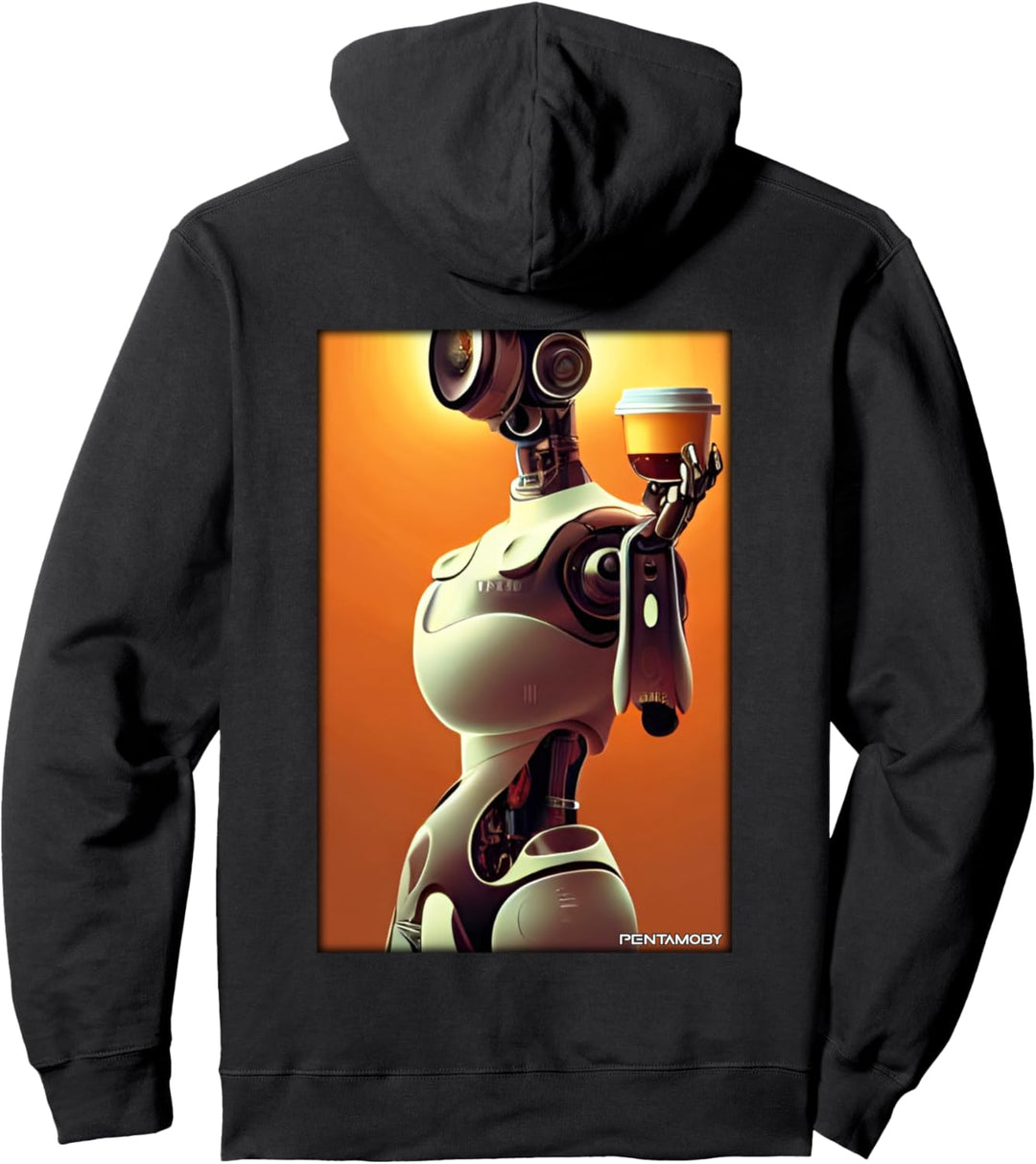 Roboter Kaffee Zukunft Technik Wissenschaft Sci-Fi Maschine Pullover Hoodie