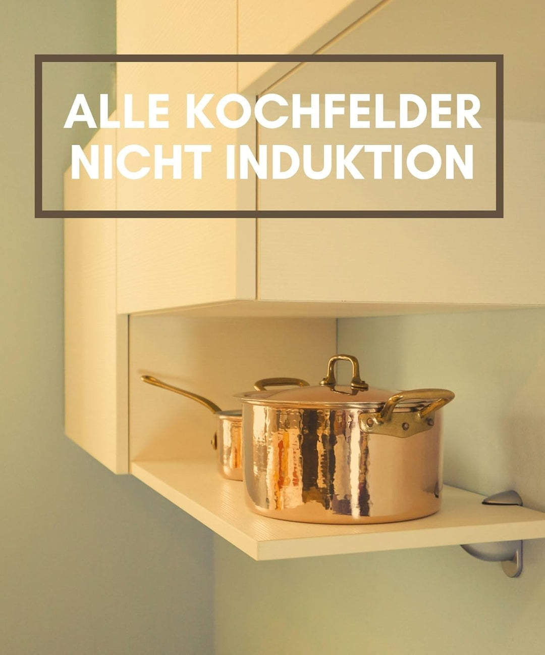 CREARTISTIC 100% Made in Italy – Kupfer Kochtopf mit Deckel - 16 x 9,5 cm – 1,2L - Topf aus verzinnt