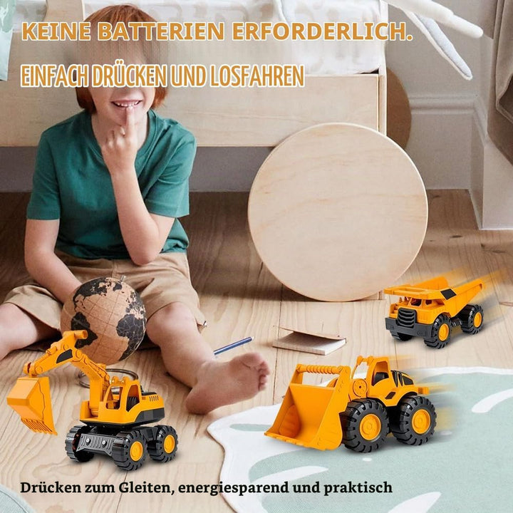 Dhqkqg 3PCS Bagger Spielzeug, Sandspielzeug Bagger Sandkasten, Sandspielzeug Auto, Mini-Crew Kipplas