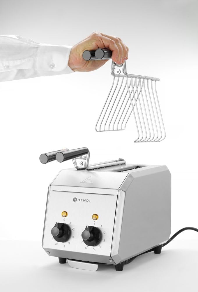 HENDI Sandwichtoaster, Sandwich, Gehäuse aus Edelstahl, Timer mit Alarm, einstellbarr auf maximal 8