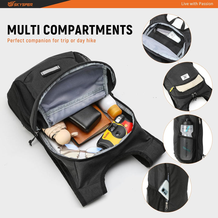 SKYSPER Faltbarer Rucksack 10L Klein Ultraleicht Tagesrucksäcke Wanderrucksack Reisenrucksack Trekki