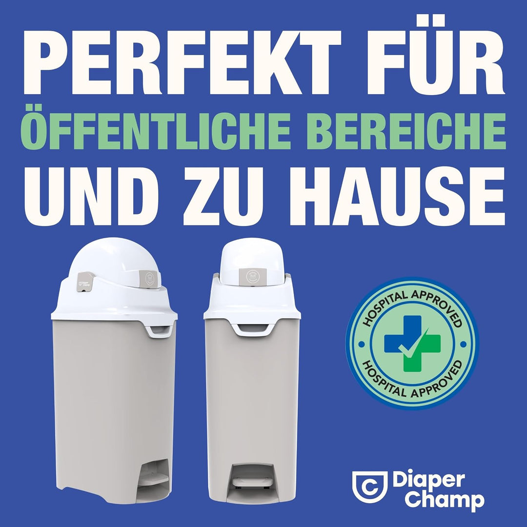 DIAPER CHAMP ONE Medium Handsfree mit Pedal - Windeleimer - geruchsdicht - berührungslose Bedienung