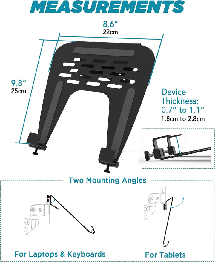 ULTRARM 10-17” Laptop Mount Tray for VESA Monitor Arms and Stands Supports Mounting Notebooks, Table