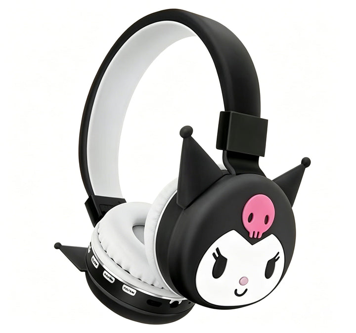 Roffatide Cartoon Kuromi Faltbare Leichte Bluetooth Kopfhörer für Reise/Büro/Handy/PC Über App Tiefe